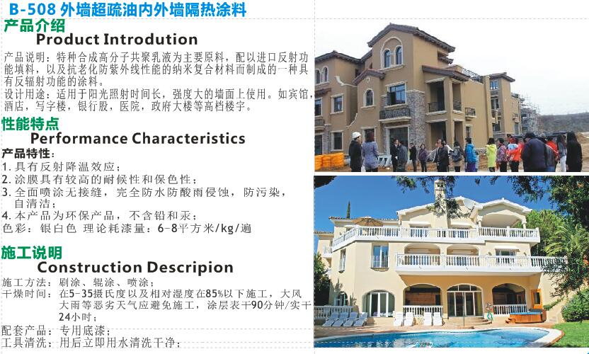 外墻超疏油內(nèi)外墻隔熱涂料